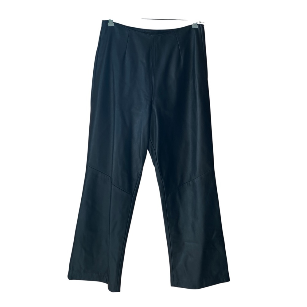 Danier 100% Leather Black High Rise Relaxed Straight Pant Trouser Size Medium